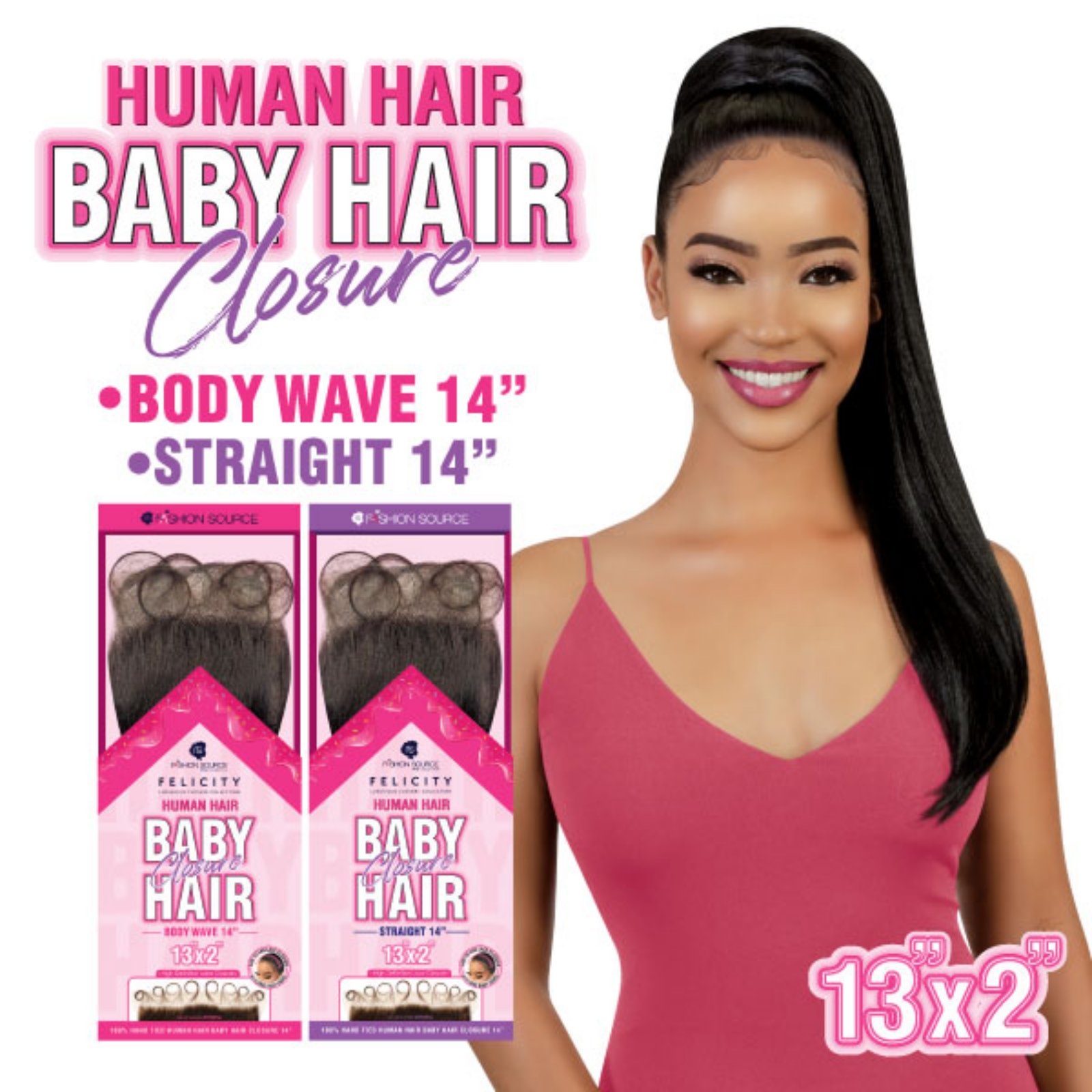 Picture of Fashionsource Baby hair closure 13"x2"